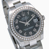 Rolex Datejust Ladies Diamond Watch, 178384 31mm, Black Dial Factory diamond Bezel With Stainless Steel Bracelet