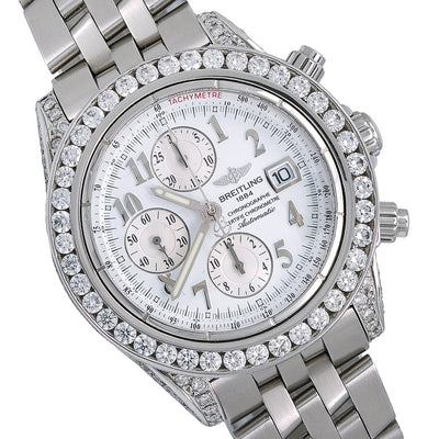 Breitling Chronomat Evolution A13356 44MM White Dial With Stainless Steel Bracelet