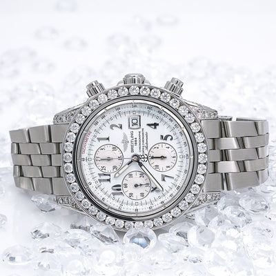 Breitling Chronomat Evolution A13356 44MM White Dial With Stainless Steel Bracelet