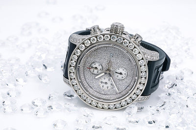 Breitling Super Avenger A13370 48MM White Diamond Dial With 20.50 CT Diamonds