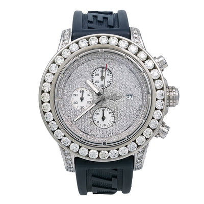 Breitling Super Avenger A13370 48MM White Diamond Dial With 20.50 CT Diamonds