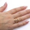 Ladies 18k Yellow Gold With 0.11 CT Right Hand Ring