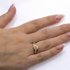 Ladies 18k Yellow Gold With 0.15 CT Right Hand Ring