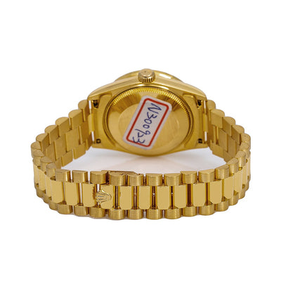 Rolex Datejust Diamond Watch, President 68278 31mm, Champagne Diamond Dial With Yellow Gold Bracelet