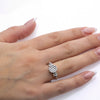 Ladies 18k White Gold With 0.90 CT Cluster Engagement Ring