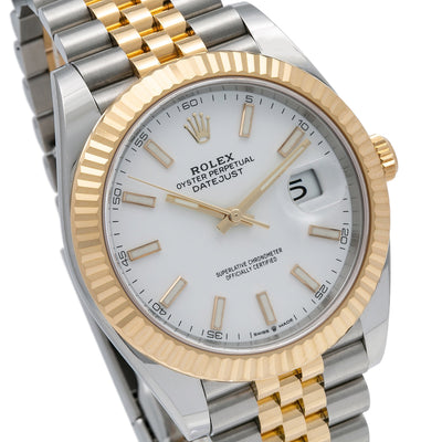 Rolex Datejust 126333 41MM White Dial With Two Tone Jubilee Bracelet