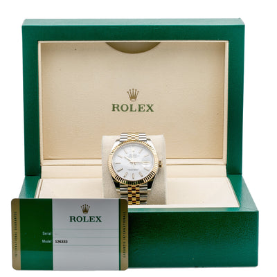 Rolex Datejust 126333 41MM White Dial With Two Tone Jubilee Bracelet