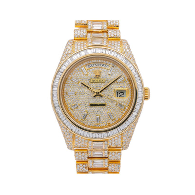 Rolex Day-Date II Diamond Watch, 218238 41mm, Champagne Diamond Dial With 27.75 CT Diamonds