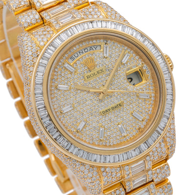 Rolex Day-Date II Diamond Watch, 218238 41mm, Champagne Diamond Dial With 27.75 CT Diamonds