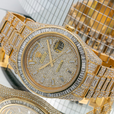 Rolex Day-Date II Diamond Watch, 218238 41mm, Champagne Diamond Dial With 27.75 CT Diamonds