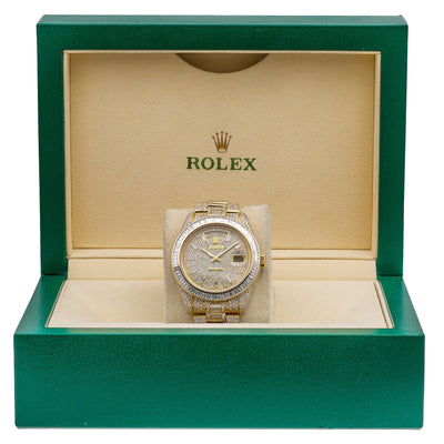 Rolex Day-Date II Diamond Watch, 218238 41mm, Champagne Diamond Dial With 27.75 CT Diamonds