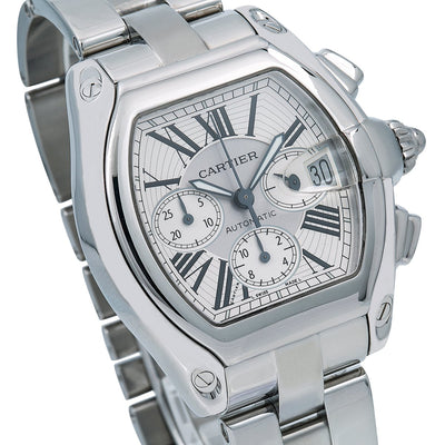 Cartier Roadster W62019X6 42 x 48 mm Silver Dial With Stainless Steel Bracelet