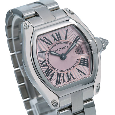 Cartier Roadster W62016V3 36mm Pink Dial With Stainless Steel Bracelet