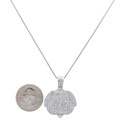 14k White Gold Pendant with 2.60 Ct Diamonds