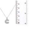 14k White Gold Pendant letter C shaped with 2.35 Ct Diamonds: