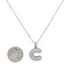 14k White Gold Pendant letter C shaped with 2.35 Ct Diamonds: