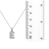 14k White Gold Pendant letter E shaped with 2.63 Ct Diamonds