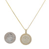 Men's 14K Yellow Gold Circle Pendant with 3.28 CT Diamonds