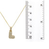 Unisex 14K Yellow Gold L initial Pendant with 2.77 CT Diamonds