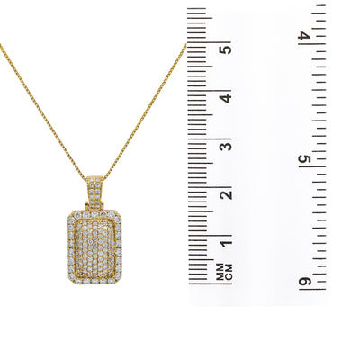 Unisex 14K Yellow Gold Pendant with 2.10 CT Diamonds