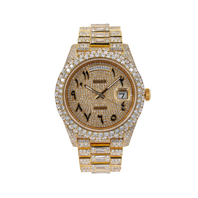 Rolex Day-Date Diamond Watch, 228238 40mm, Champagne Diamond Dial With Yellow Gold Bracelet