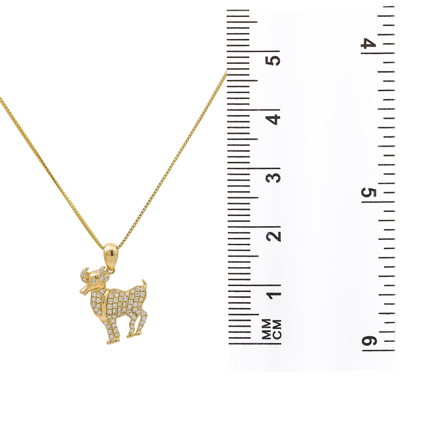 Unisex 14K Yellow Gold Pendant with 0.55 CT Diamonds