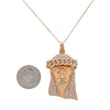 Unisex 14K Rose Gold Pendant with 3.58 CT Diamonds