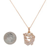 Unisex 14K Rose Gold Christ Head Pendant with 1.72 CT Diamonds