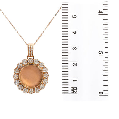 Women 14K Rose Gold Pendant Necklace with 1.51 CT Diamonds