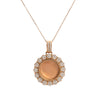 Women 14K Rose Gold Pendant Necklace with 1.51 CT Diamonds