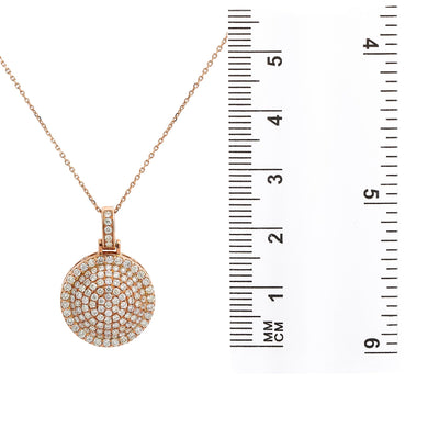 Women's 14K Rose Gold Pendant with 1.80 CT Diamonds