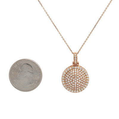 Women's 14K Rose Gold Pendant with 1.80 CT Diamonds