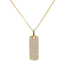 Unisex 14K Yellow Gold Rectangle Pendant with 1.70 CT Diamonds