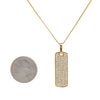 Unisex 14K Yellow Gold Rectangle Pendant with 1.70 CT Diamonds