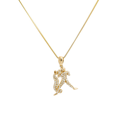 Unisex 14K Yellow Gold  Pendant with 0.48 CT Diamonds