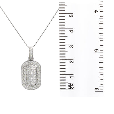 Unisex 14K White Gold Pendant with 2.40 CT Diamonds