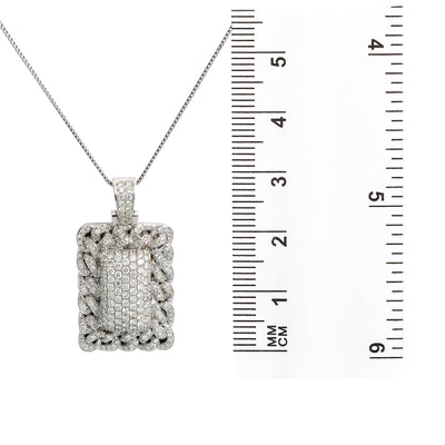 Unisex 14K White Gold Pendant with 2.25 CT Diamonds