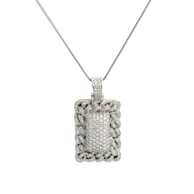 Unisex 14K White Gold Pendant with 2.25 CT Diamonds