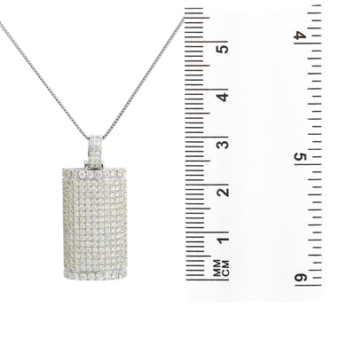 Unisex 14K White Gold Pendant with 4.09 CT Diamonds