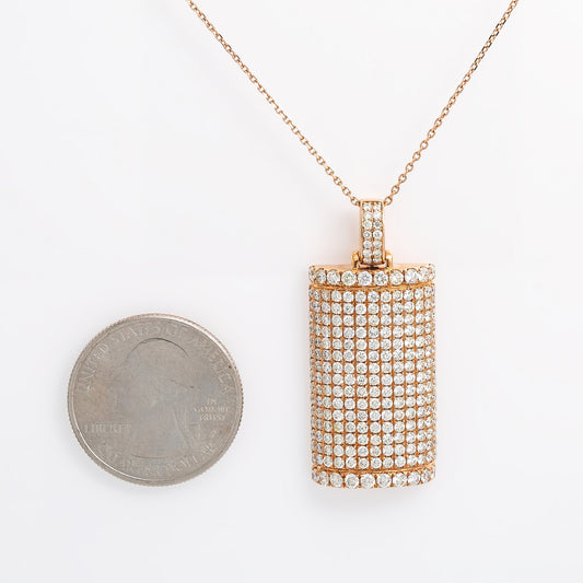 Unisex 14K Rose Gold Pendant with 4.11 CT Diamonds
