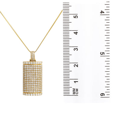 Unisex 14K Yellow Gold Pendant with 3.95 CT Diamonds