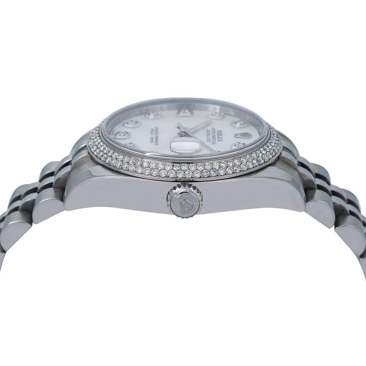 Rolex Lady-Datejust Diamond Watch, 178240 31mm, Silver Diamond Dial With Stainless Steel Bracelet