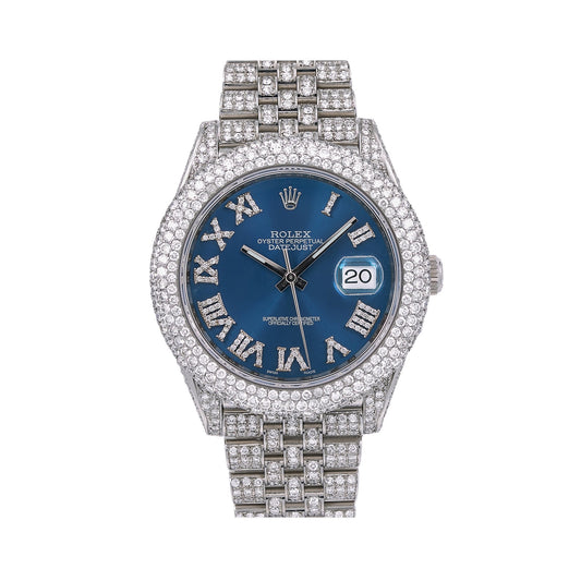 Rolex Datejust Diamond Watch, 126300 41mm, Blue Diamond Dial With Stainless Steel Jubilee Bracelet