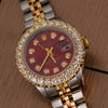 Rolex DateJust Diamond Watch, 6917 26mm, Red Diamond Dial With Two Tone Jubilee Bracelet