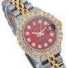 Rolex DateJust Diamond Watch, 6917 26mm, Red Diamond Dial With Two Tone Jubilee Bracelet