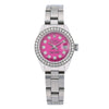 Rolex Oyster Perpetual Ladies Diamond Watch, DateJust 6924 26mm, Pink Diamond Dial With Stainless Steel Bracelet