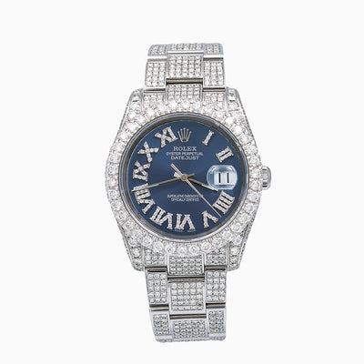 Rolex Datejust Diamond Watch, 116234 36mm, Blue Dial With 14.75 CT Diamonds