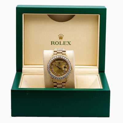 Rolex Day-Date Diamond Watch, 18038 36mm, Champagne Dial With 18.83 CT Diamonds