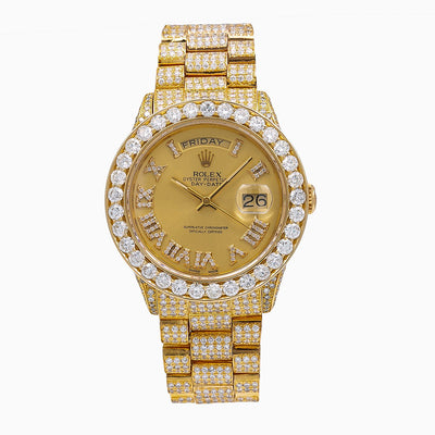 Rolex Day-Date Diamond Watch, 18038 36mm, Champagne Dial With 18.83 CT Diamonds