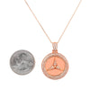 Unisex 14K Rose Gold Mercedes Pendant with 1.31 CT Diamonds